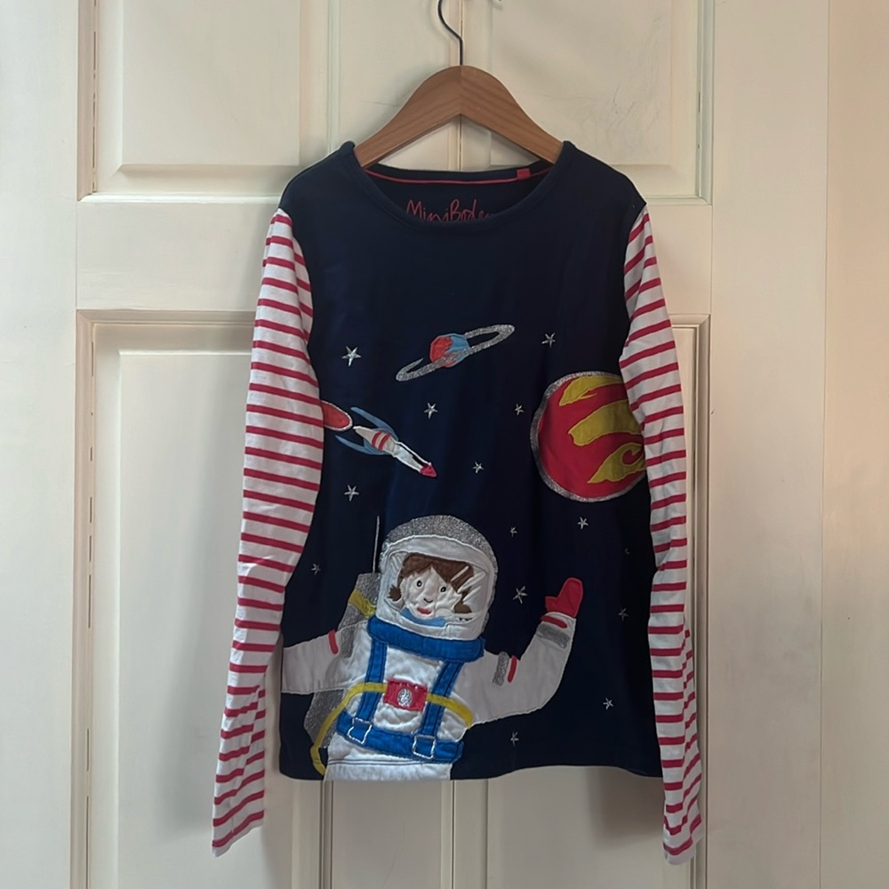 Mini Boden Appliqué Astronaut Long Sleeve Tee 11-12y